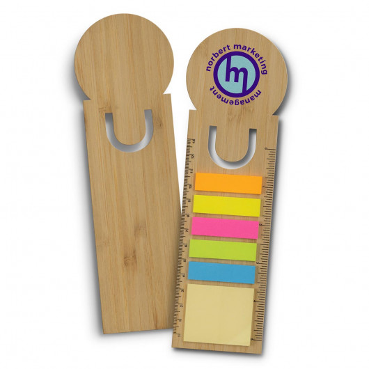 Branded Round Bamboo Ruler Bookmarks